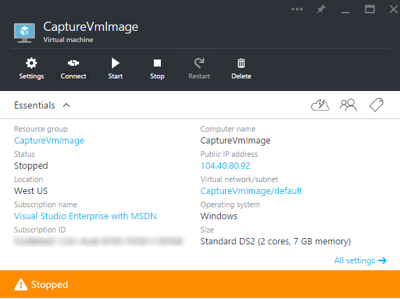 Stopped Virtual machine