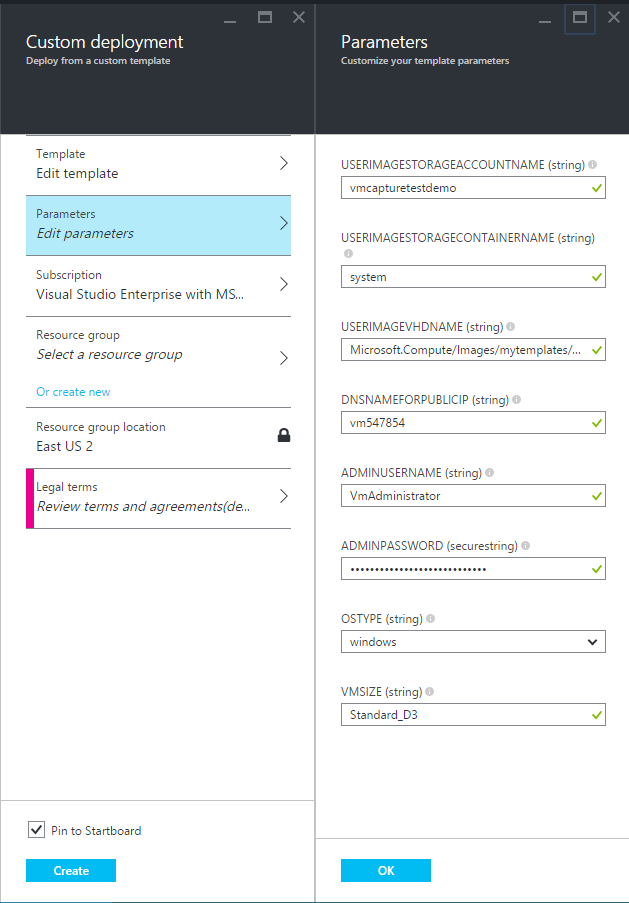 Custom Deployment Parameters