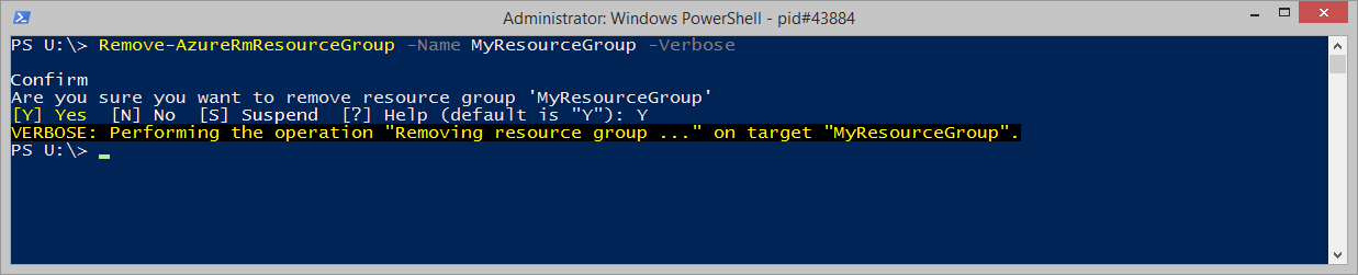 Remove-AzureRmResourceGroup
