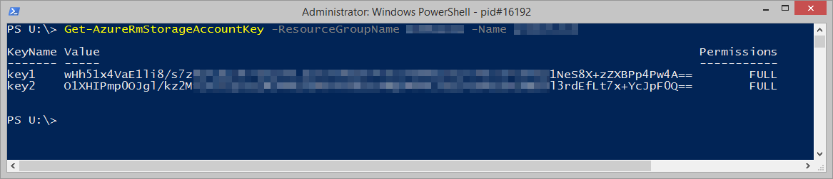 New output object of Get-AzureRmStorageAccountKey